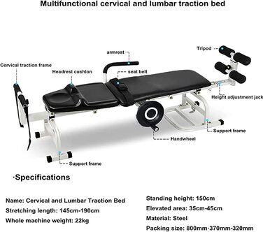 Ліжко для тренування шиї та попереку, корекція постави, міцне та безпечне, апарат для підтримки попереку Клініки для домашнього офісу для полегшення