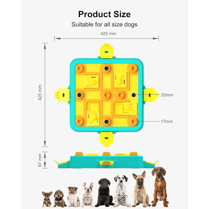 Рівень 3 в 1. Інтерактивні іграшки для собак. Головоломка для нудьги, інтелектуальні іграшки для навчання IQ. Іграшки-дозатори ласощів для великих маленьких середніх собак.