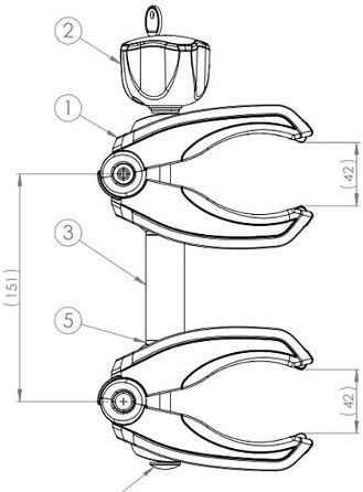 EU, 2331220933 Bras de fixation pour cadre, Noir, 30 x 5