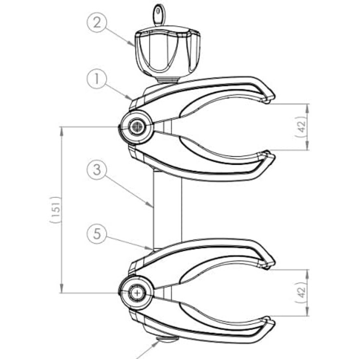 EU, 2331220933 Bras de fixation pour cadre, Noir, 30 x 5