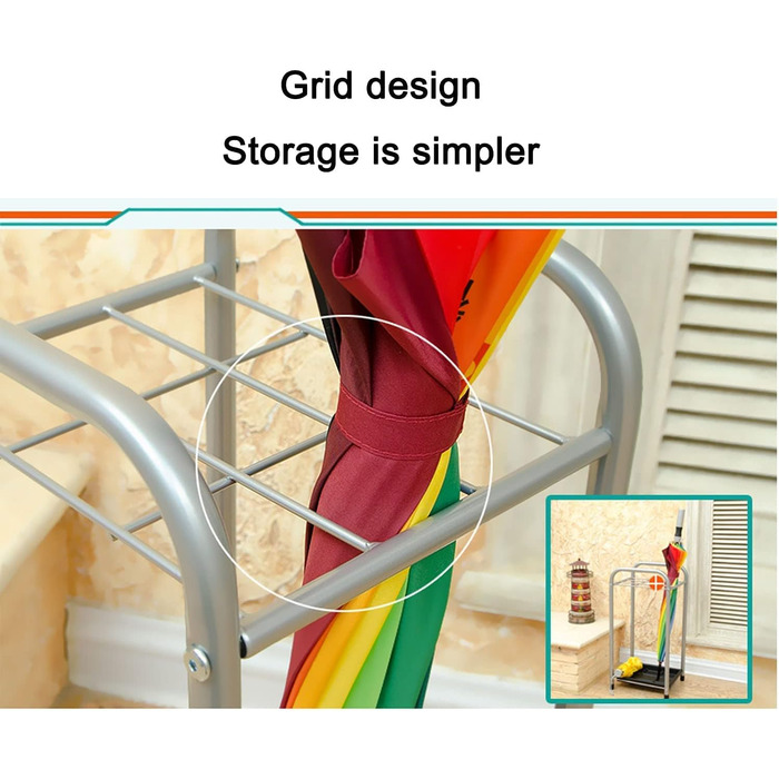 Зберігання парасольок JWXFGHJT, підставка для парасольки, металевий тримач для парасольки, безкоштовна підставка для входу в домашній офіс, підставка для парасольки зі знімною мискою для води