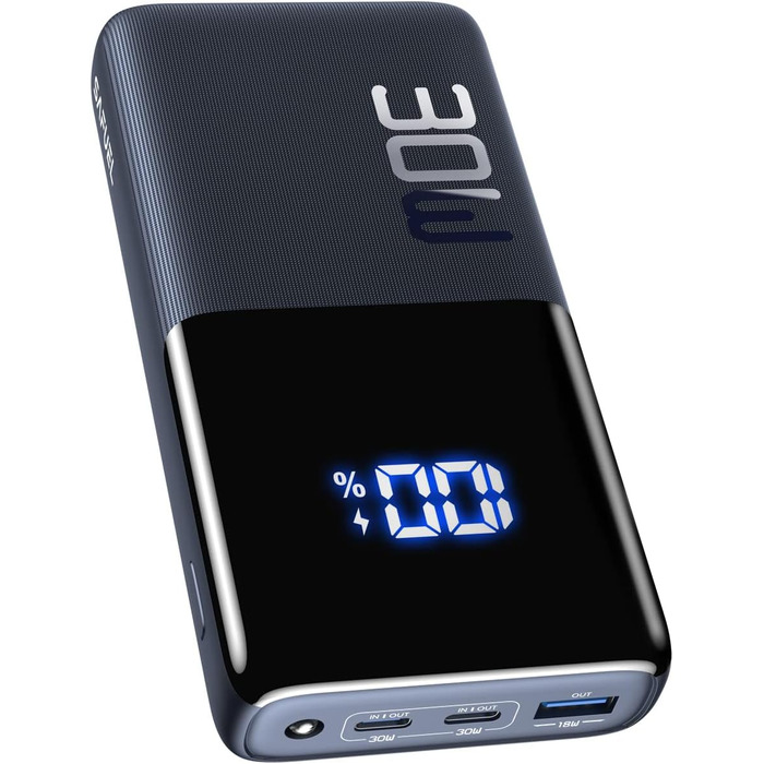 Невеликий, але потужний USB C (вхід і вихід) Зовнішні батареї мобільного телефону, акумулятор сумісний з iPhone 15 14 13 12 11 Pro Max Mini iPad Pro MacBook Air Samsung S21 S20 Huawei, 20000mAh, 30W Power Bank