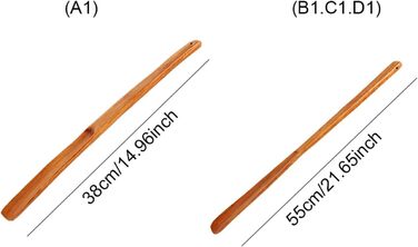 Старший дерев'яний підйомник для взуття з довгою ручкою, Home Pro, ергономічна петля для підвішування, портативні аксесуари для палиць Ріжки для взуття стоячи (C-55см), 999