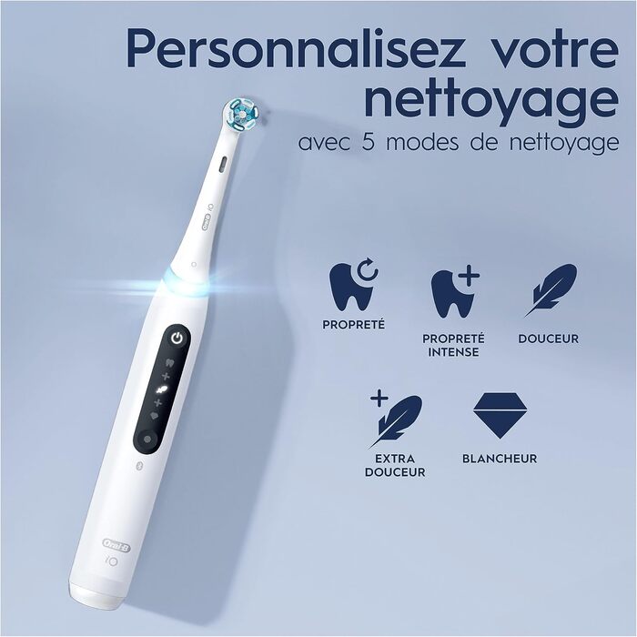 Електрична зубна щітка Oral-B iO 5N, біла, з Bluetooth, 1 щітка, 1 дорожній футляр