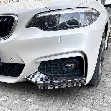 Сумісний з BMW 2 Series F22 F23 M Sport 2014-2019 MP, 1 пара автомобільних передніх бамперів губа бічні спідниці, спліттер, смуга проти зіткнення, протектор кута, спойлер, B Вигляд з вуглецевого волокна звичайний вигляд B Вигляд з вуглецевого волокна