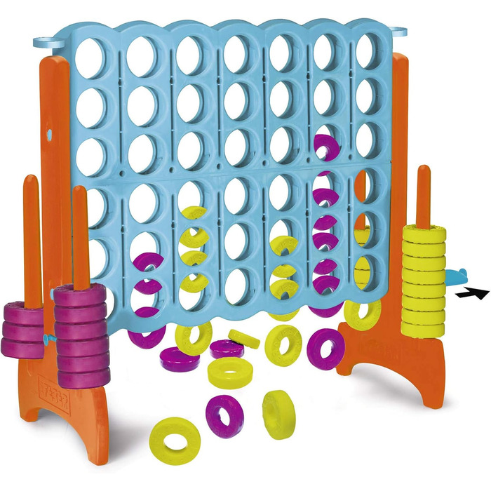 Гігантська настільна гра, чотири в ряд, висотою 120 сантиметрів, для всієї родини (Famosa 800012910) Мега 4 в ряд