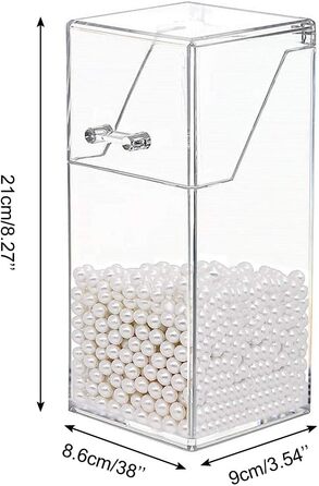 Дискобол Тримач пензлика для макіяжу Органайзер з кришкою Пилонепроникний косметичний органайзер Коробка для зберігання з перлинним прозорим квадратом
