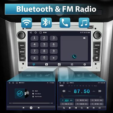 Автомобільна стереосистема AWESAFE Android 12 для Opel 2 DIN радіо з Navi, Carplay підтримує DAB WiFi Bluetooth MirrorLink 7-дюймовий екран FM-радіо - чорний (Android Silver 264 ГБ)