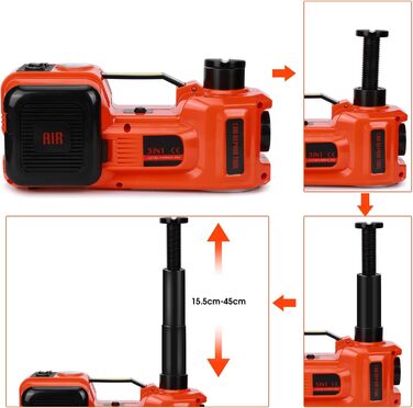 Електричний домкрат 5T, 12 В, 5 Т, комплект домкрата, включаючи насос для аварійного накачування шин для автомобіля, позашляховика, з транспортувальним ящиком (15-45 см) (Cric 5T Boulonneuse)