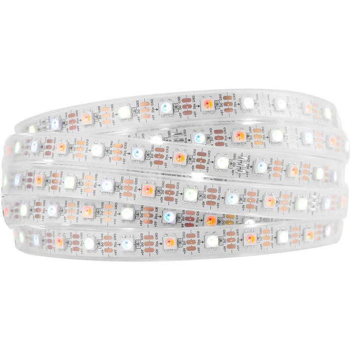 Холодний білий SK6812 (Подібний WS2812B) 5м 60LEDs/Пікселів/м 300LEDs Індивідуально адресований Гнучкий 4 кольори в 1 Світлодіодна стрічка Dream Color Водонепроникна IP67 DC5V