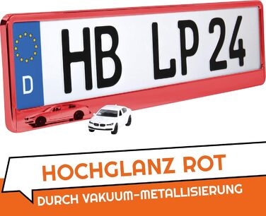 Тримач номерного знака A157 2 шт. и Тримач автомобільного номерного знака Червоний хромований підсилювач номерного знака Тримач номерного знака Підсилювач для номерного знака Номерний знак Noble Glossy