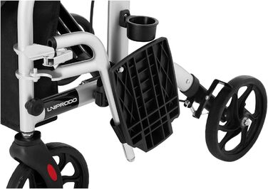 Транспортне крісло Uniprodo UNIROLL03 2in1 Rollator Допоміжний засіб для ходьби 2 в 1 з підставками для ніг