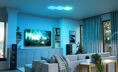 Стартовий комплект nanoleaf Skylight, 3 світлодіодні розумні стельові світильники RGBCW - модульні світлодіодні стельові світильники WiFi, 16 мільйонів кольорів, затемнення, музика та синхронізація екрана, працює з Apple Home Alexa Google