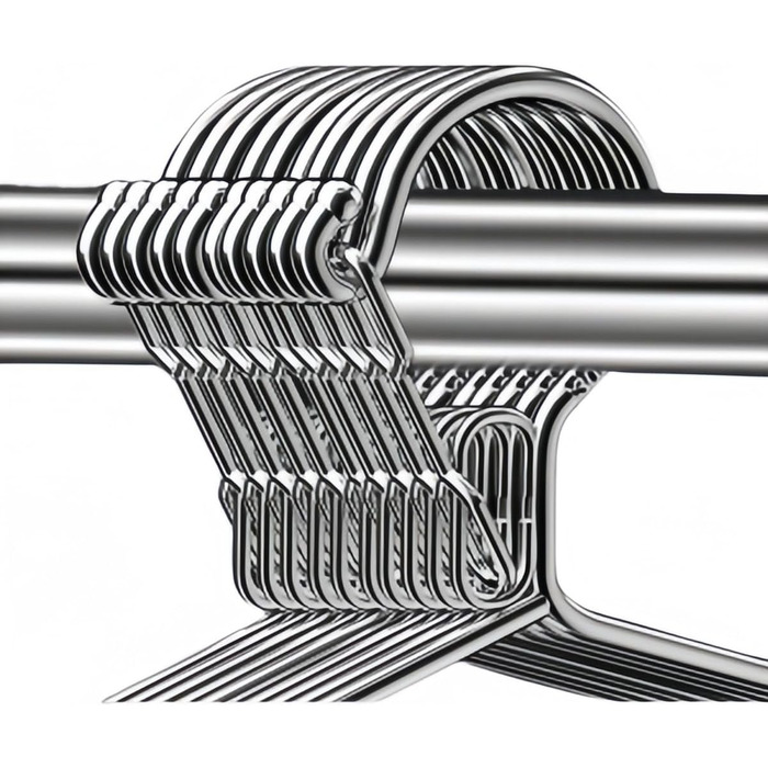 Дротяна вішалка 41,9 см, 4 мм, що замикається, 20 шт. , нержавіюча сталь, вузька, тонка, зносостійка, вітрозахисна, фіксуючий гачок, металева, компактна, для одягу, готельна, срібляста (20)