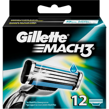 Знята з виробництва модель Gillette Mach3 леза для бритви, 12 шт. 12 шт. (1 упаковка)