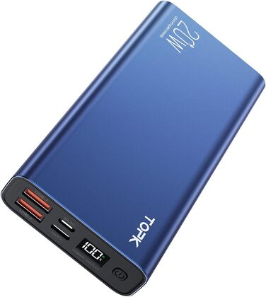 Швидка зарядка USB C Powerbank 20000mah LED Display Зовнішній акумулятор сумісний зі смартфоном, планшетами тощо. версія 2022 20 Вт синій, 20W PD QC3.0