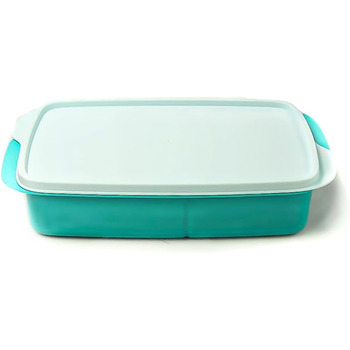 Ланчбокс Tupperware to Go 1 л світло-бірюзовий з роздільником Clever Break School