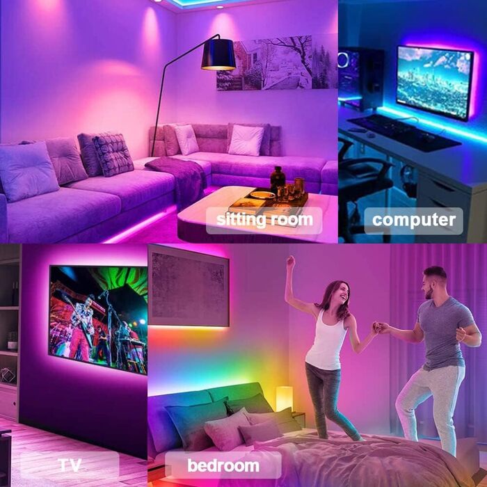 Світлодіодна стрічка Wisada WIFI, 30M 12V RGB 5050 Smart LED Light Strip Самоклеючі світлодіодні струнні ліхтарі зі зміною кольору з дистанційним керуванням і синхронізацією музики APP Підсвічування для дому та телевізора Підсвічування Rgb 30м