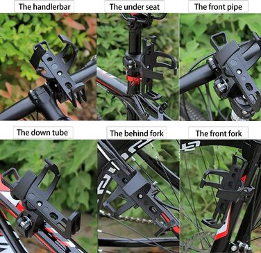 Тримач для пляшки з губкою Тримач для чашки для велосипеда Тримач для пляшки для велосипеда, універсальний розмір, що обертається на 360 градусів, підходить для велосипедів, гірських велосипедів, дитячих велосипедів, колясок та інвалідних візків (чорний)