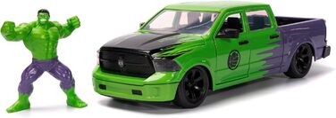 Фігурка Халка Marvel з моделлю автомобіля 2014 Dodge Ram 1500 - набір з колекційної фігурки Месників Marvel (6 см) та іграшкового автомобіля (20 см) для фанатів Marvel та дітей віком від 8 років і старше