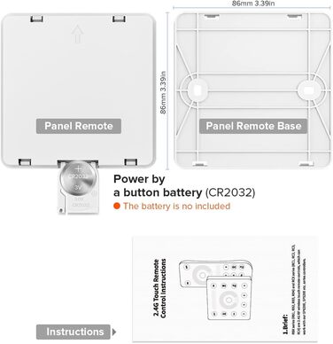 В 1 Світлодіодний контролер Bluetooth 2.4 ГГц, сумісний з WS2812B SK6812 WS2811 FCOB CCT 5050RGB/RGBW Світлодіодна стрічка з сенсорною панеллю 2.4G / 2.4G радіочастотний пульт дистанційного керування/APP Музичний режим Kontrol (RC3 RGB/RGBW), 12