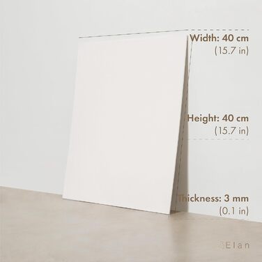 Полотно Elan Thin 40x40, 6-PACK 100 бавовняне полотно для малювання велике, малярський картон для акрилових фарб, дошка для малювання акрил, полотно художника велике, полотно для живопису біле, малярські дошки для розпису 40х40 см