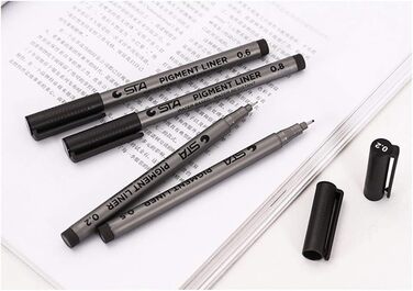 Ручки Yongbest Black Fineliner, 9 наборів ручок Fineliner, мікролайнер, ручки для малювання для ескізів, малювання, архітектура, аніме, ультратонкий лайнер, письмо, інженерія