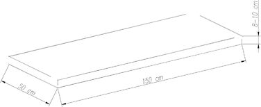 Подушка для лавки Chicreat 150 x 50 x 8 см, темно-сіра