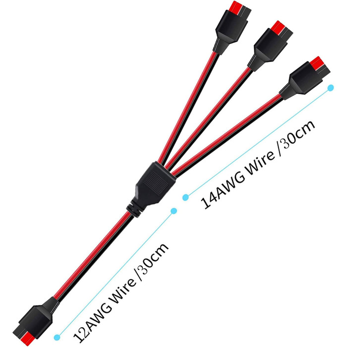Сонячний кабель ZkeeShop для подовжувача Anderson від 1 до 3, сумісний з адаптерним подовжувачем Anderson для електростанції 60CM
