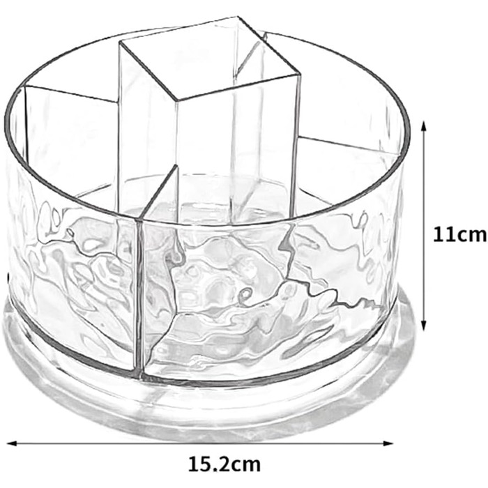 Тримач пензлика для макіяжу AuntYou, органайзер для пензлів для макіяжу, що обертається на 360, 5 слотів, чашка для пензлика для макіяжу, легка установка, простий у використанні, B Clear