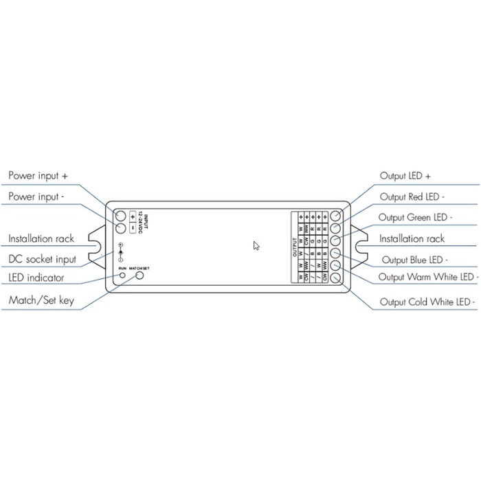 Бездротовий контролер TUYA 5in1 SC/CCT/RGB/RGB-WW/RGB-CCT 12-24V для затемнення, WiFi 2.4G (контролер 5в1) - підходить для розумного будинку