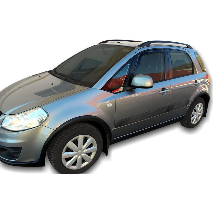 АВТОМОБІЛЕБУДУВАННЯ Вітровий дефлектор підходить для SX4 2006-2012 5-дверний хетчбек, дефлектори дощу Heko, тоновані, комплект з 4 шт. , передній, задній, аеродинамічний