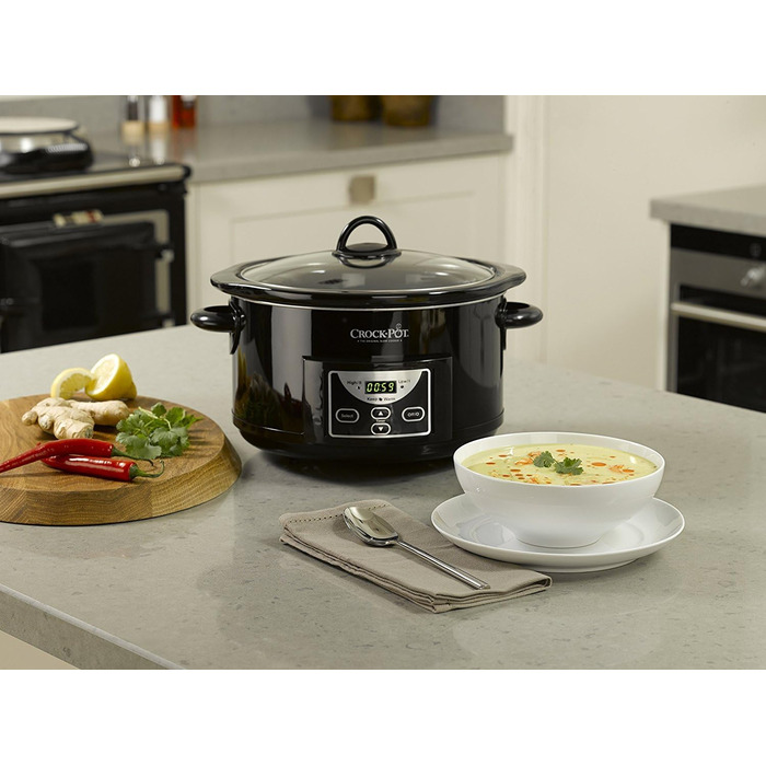 Повільна плита Crockpot 4,7 л (до 5 осіб) програмований таймер Чорний SCCPRC507B