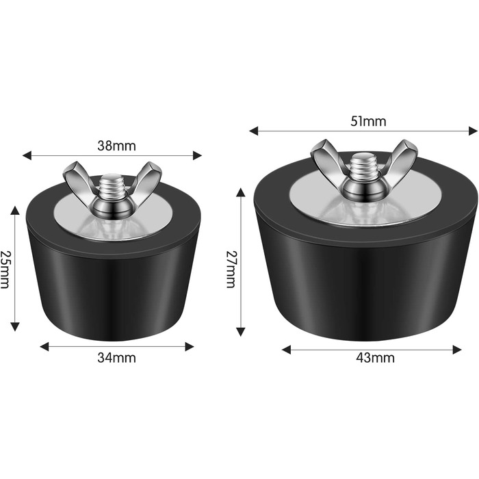 Зимові пробки для басейну 2 шт. и, гумові пробки басейну 38-51 мм з болтами з нержавіючої сталі, зимові пробки для басейну Intex для зливних труб для басейну