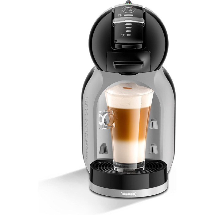 Капсульна кавоварка NESCAF De'Longhi EDG 155.BG Dolce Gusto Mini Me (для гарячих і холодних напоїв, тиск насоса 15 бар, резервуар для води 0,8 л) чорний / арктичний сірий