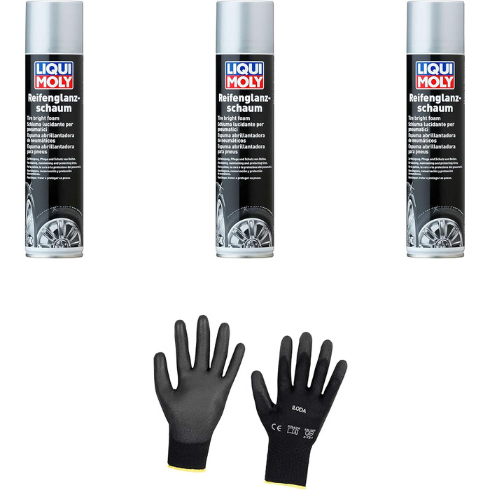 Захисні рукавички Iloda 3xOriginal Liqui Moly 400 мл Tire Gloss Foam 1609