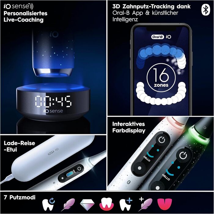 Електрична зубна щітка Oral-B iO Series 10 Plus Edition, 3 щітки, футляр, 7 режимів, упаковка, що підлягає переробці, подарунок чоловік/жінка, чорний, ПЕРЕМОЖЕЦЬ ТЕСТУ Stiftung Warentest (12/2023) Одна упаковка