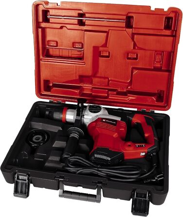 Перфоратор Einhell TE-RH 38 3F (1050 Вт, сила удару 9 Дж, патрон SDS-Max, обмежувач глибини свердління металу, свердління 38 мм в бетоні, вкл. кейс) без аксесуарів