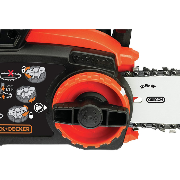 Акумуляторна літій-іонна ланцюгова пила BlackDecker 36V GKC3630L20 з акумулятором та зарядним пристроєм / Ідеально підходить для деревообробки та садівництва / Довжина полотна 30 см