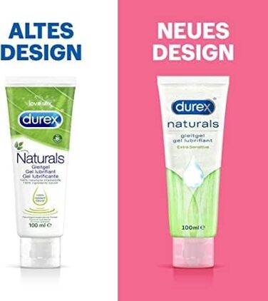 Лубрикант на водній основі Durex Naturals мастило, виготовлене з 100 натуральних інгредієнтів і з формулою інтимного балансу 2 x 100 мл у тюбику