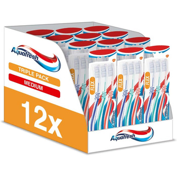 Зубна щітка Aquafresh Clean and Flex, 12 x 3 упаковки, середня зубна щітка Aquafresh Clean and Flex, 12 x 3 шт. и, середня