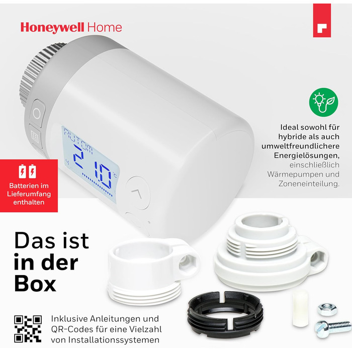 Інтелектуальний, програмований електронний контролер радіатора Honeywell Home - Rondostat HR27 2 шт.