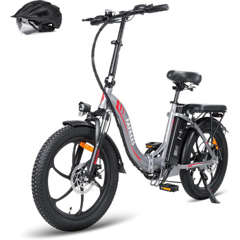 Офіційний чоловічий електричний велосипед F20 E-Bike Fatbike 20 дюймів з акумулятором 36V / 16AH, жіночий складний велосипед E Bike 250W Citybike, електричний складний велосипед E-Mountainbike 150 кг Shimano 7S, макс. 25 км / год сірий