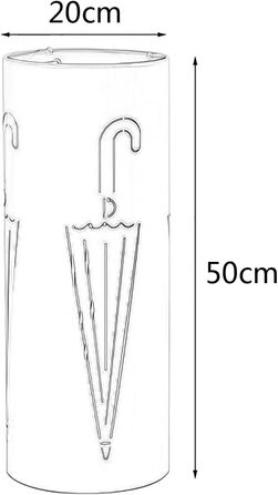 Кругла підставка для парасольки Cuiynice з металу, сучасна підставка для парасольки для ходьби, для передпокою, готелю, в приміщенні/на вулиці, з гачком, компактна, 20 x 50 см
