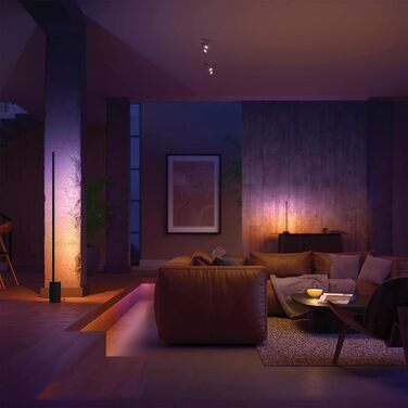 Торшер Philips Hue Gradient Signe чорний 1800 лм, 16 мільйонів кольорів і градієнтів, з можливістю регулювання яскравості, керування через додаток, сумісність з Stores Alexa (Echo, Echo Dot)