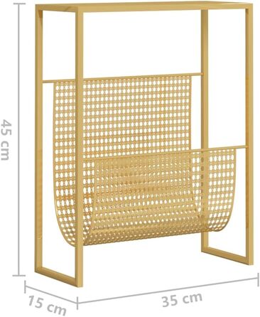 Універсальна стійка для журналів Золота 35x15x45 см сталь, 331669