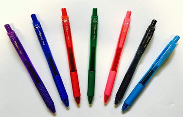 Гелевих ручок Pentel BL-107 Energel Rollerball в асортименті. 0,7 мм. 2 чорних, синіх, червоних, зелених, фіолетових, небесно-блакитних і рожевих, 14