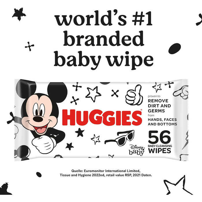 Вологі серветки Huggies Baby Care Wipes, упаковка 10 шт. (10 шт. 56 шт. ) (Вологі серветки Disney)