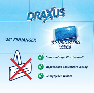 Вкладки бачка DRAXUS 30x, кубики для води для зливного бачка в пакеті для зберігання, вкладки для унітазу забарвлюють воду в синій колір, забезпечують свіжість і чистоту