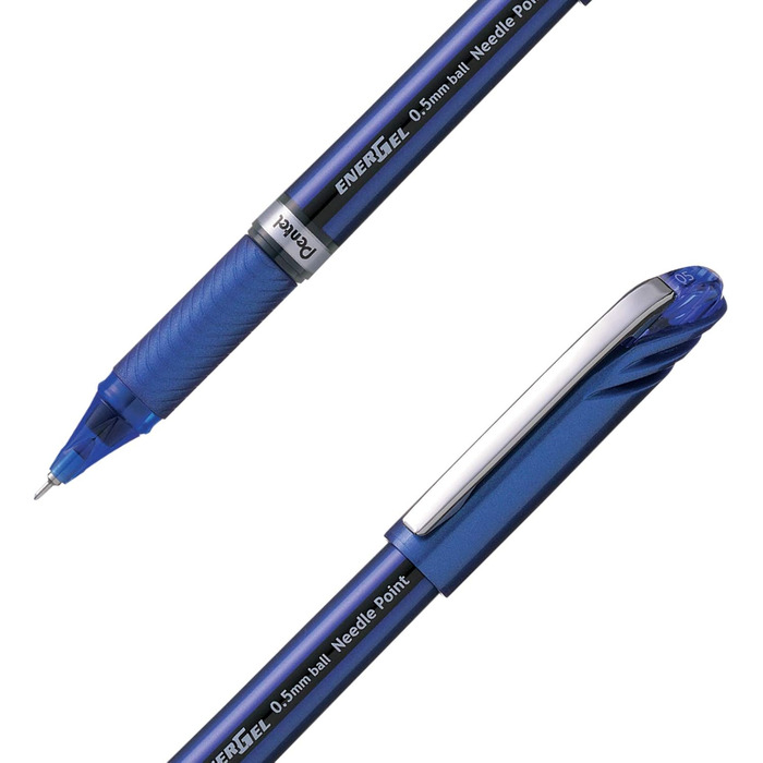 Рідкий гель-ролик Pentel BLN25-CX Energel Plus, кінчик голки 0,25 мм хід, 12 шт. , синій